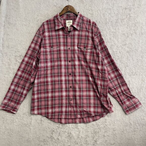 NWOT Blake Shelton Lands' End Men's XXL Plaid Button-Up Shirt Red & White - Picture 1 of 7